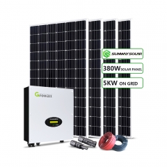 25 tahun garansi 5kw grid terikat sistem tenaga surya untuk digunakan di rumah