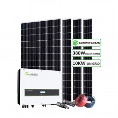 10kw pada sistem tenaga surya yang dipasang di atas atap yang datar / datar, tanah